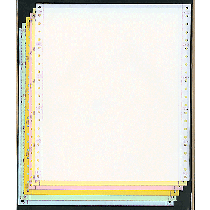 9-1/2 x 11" Continuous Paper 15# Color, 6 Part, Side Perfs