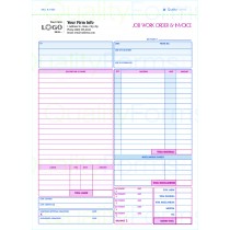 Job Work Order, Invoice & Grid Sheet,With Imprint, 2 Part Carbonless
