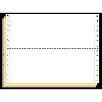 9-1/2 x 3-1/2" Continuous Paper, Color, 3 Part, Side Perfs