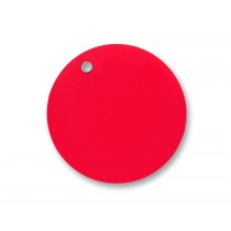 3" Strong Vinyl  Circle Tags Red