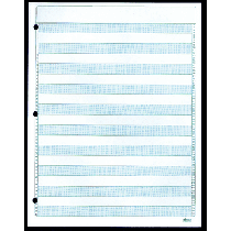 8-1/2 X 11", 1/2" Blue  Bar Paper, With 3 Hole Punch 20#