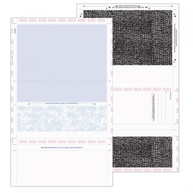 8 1/2″ x 14″ Pressure Seal Security Check Form  with Blue Void, Uneven Z Fold
