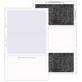 8 1/2″ x 14″ Pressure Seal Security Check Form  with Blue Void, Z Fold