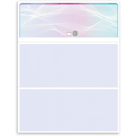 Blank Hologram Premium Laser Computer Checks, Three Colors - High-Security, Check on top.