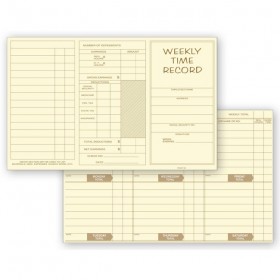 Pocket Size Weekly Time Cards, 8 X 5"