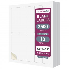 8-1/2" x 11", 10 Labels, per Sheet, 1-1/2" x 4.75"