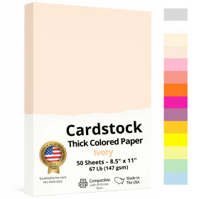 8-1/2 x 11" Letter, 67 Lb. Cover Card Stock, Ivory