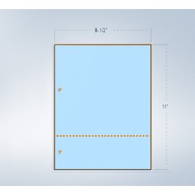 8-1/2 x 11" Blue 20# Paper 1 Horizontal Perforation 3" 