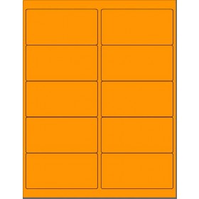 8-1/2" x 11" Fluorescent Orange 10 Labels per Sheet 4 x 2