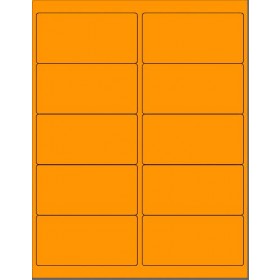 8-1/2" x 11" Fluorescent Orange 10 Labels per Sheet 4 x 2