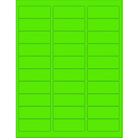 8-1/2" x 11" Fluorescent Green 30 Labels per Sheet 1 x 2-5/8
