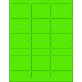 8-1/2" x 11" Fluorescent Green 30 Labels per Sheet 1 x 2-5/8
