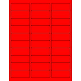8-1/2" x 11" Red Fluorescent 30 Labels per Sheet 1" x 2-5/8"