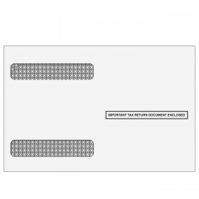 4up W-2  Double Window Envelopes, Horizontal, Self-Seal
