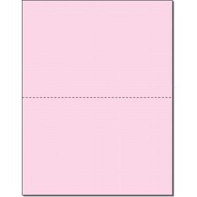 8-1/2 x 11" 20#, Pink, Perforated Paper, 1 Horizontal perf at 5-1/2"