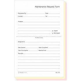 Maintenance & Repair, Request Forms, 5.5" x 8.5"