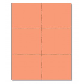 8-1/2 x11 Laser Cards 6 Up - Salmon