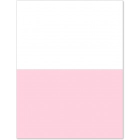 8-1/2 x 11" Pink & White Paper With 1 Horizontal perf @ 5-1/2"