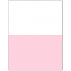 8-1/2 x 11" Pink & White Paper With 1 Horizontal perf @ 5-1/2"