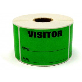 3" x 2" Labels Pass 500 Labels  Green “Visitor ” Labels  1" Core