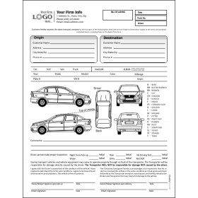 Auto Transport Bill of Lading with 1 Car, Style #1