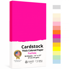11 x 17" Ledger, 67 Lb. Cover Card Stock, Fuchsia