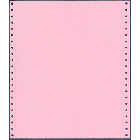 9-1/2 x 11" Continuous Paper  20# Pink, 1 Part, Clean Perf