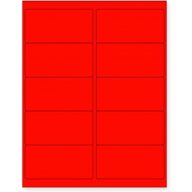 8-1/2" x 11" Red Fluorescent 10 Labels per Sheet 4 x 2