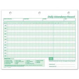 Employee Attendance Records Forms, 11 X 8 1/2"