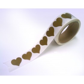 1-1/4" Heart Shape  Gold Scratch Off  Label Stickers