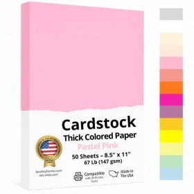 8-1/2 x 11" Letter, 67 Lb. Cover Card Stock, Pink