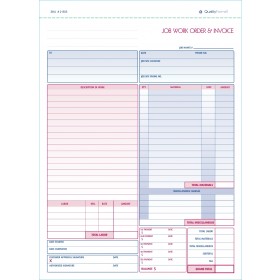 Job Work Order, Invoice & Grid Sheet, 2 Part Carbonless
