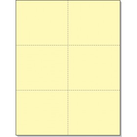 8-1/2 x11 Laser Cards 6 Up - Canary 