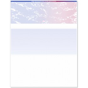 Blank Laser Top Check Paper, Blue/Red Prismatic