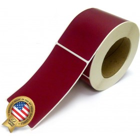 Rectangle Inventory Color Coding Labels - Burgundy - 3 x 5