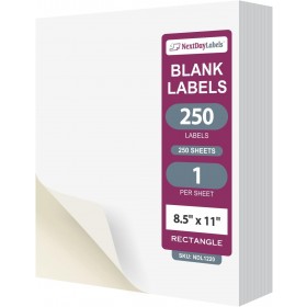 8-1/2" x 11", 1 Label, per Sheet, 8.5" x 11" 