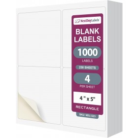 8-1/2" x 11", 4 Labels, per Sheet,4" x 5"
