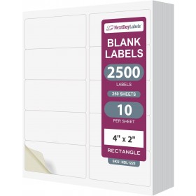 8-1/2" x 11", 10 Labels, per Sheet,4" x 2''