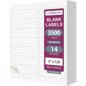 8-1/2" x 11" 14 Labels per Sheet 4 x 1-1/3 Each Label