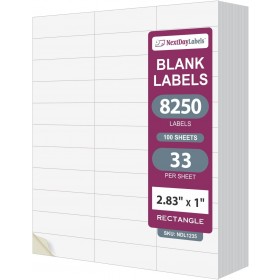 8-1/2" x 11", 33 Labels, per Sheet,2.8" x 1"