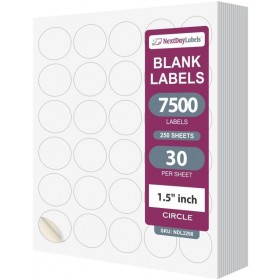 8-1/2" x 11" 30 Labels per Sheet 1.5" Round