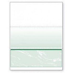 Blank Laser Bottom Check Paper, Green