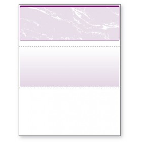 Blank Laser Top Check Paper, Purple