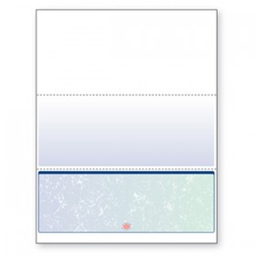Blank Laser Bottom Check Paper, Blue/Green Prismatic