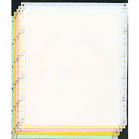 9-1/2 x 11" Continuous Paper 15# Color, 5 Part, Side Perfs