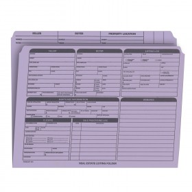 Real Estate Folder Right Panel List Letter Size, Lavender