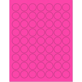 8-1/2" x 11" Pink Fluorescent 63 Labels per Sheet 1" Round 