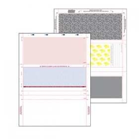 8 1/2" x 11" Pressure Seal Form Z Fold Payroll Blue Check & Blue Stub.