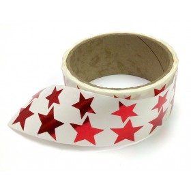 Metallic Foil Star Stickers, Red