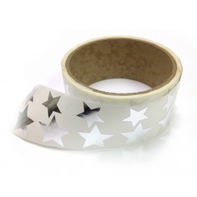 Metallic Foil Star Stickers, Silver